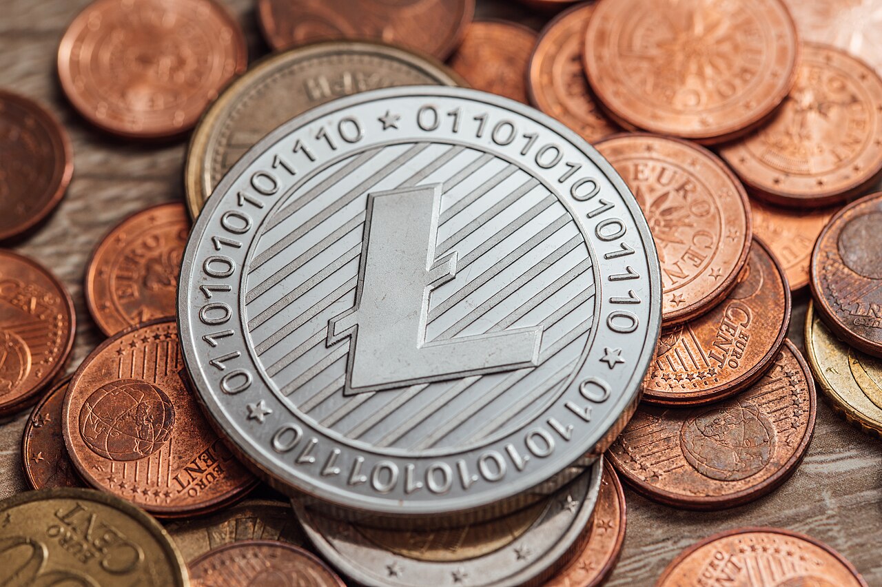 A physical Litecoin novelty coin - Litecoin trades Bitcoin's reach for meaningfully faster block times and lower fees. Photo by Ivan Radic, licensed CC BY 2.0.