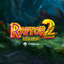 Raptor 2 key art, featuring the game's logo set against its neon-lit prehistoric jungle backdrop