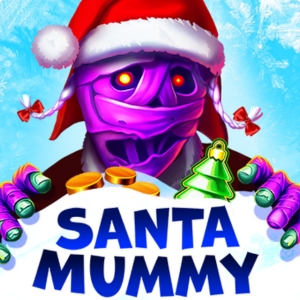Santa Mummy's key art, featuring the game's Santa-costumed mummy mascot