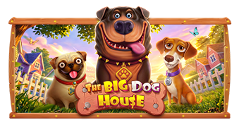 The Big Dog House box art, featuring the game's three-dog cast